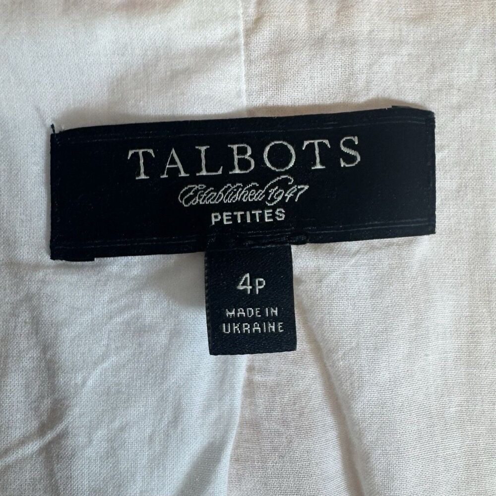 Talbots Linen Cotton Blazer 4P Petite Orange Y2K Academia Preppy Corporate Work - Picture 8 of 9